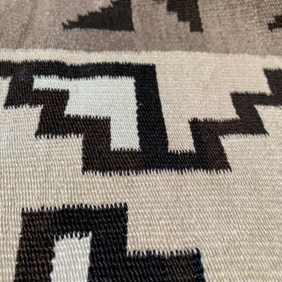 Vintage Two Grey Hills Navajo Rug